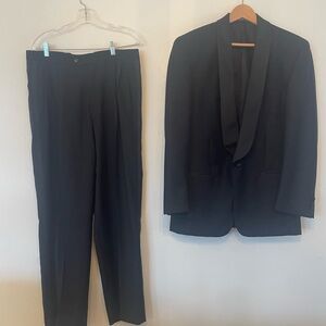 Vintage Vito Rudolo Men's Black Tuxedo Shawl Collar Jacket Trousers suit size 40